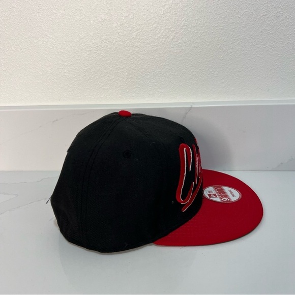 Chicago Bulls Hat Cap Snapback 9fifty Black Red New Era Adjustable - Picture 7 of 8